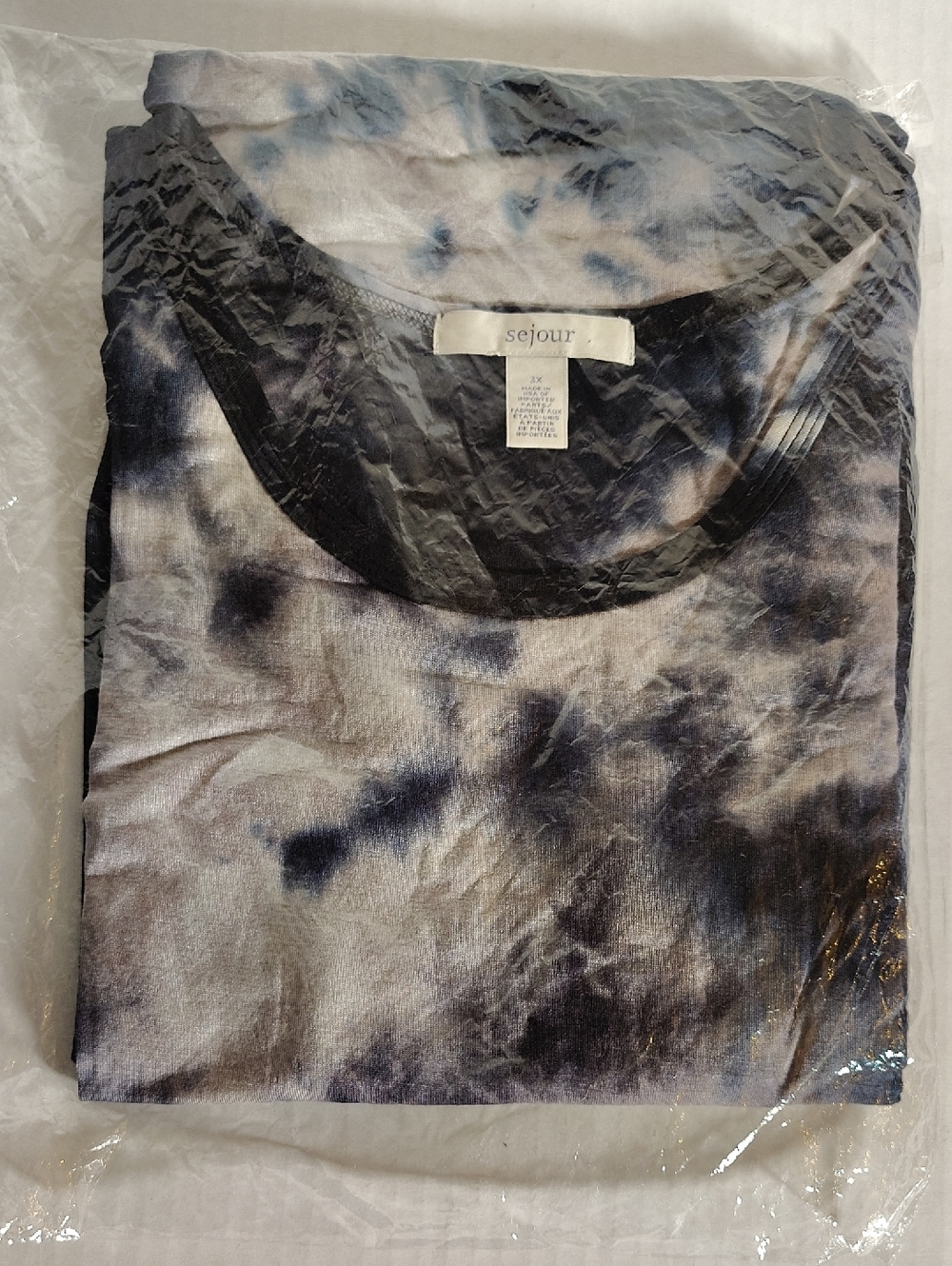 NEW Sejour Sz 3X Navy Tie Dye Round Neck Sleeveless Lounge Maxi Dress A13 X P - Picture 11 of 11